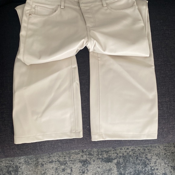 Zara straight leg beige faux leather pant - Picture 2 of 3